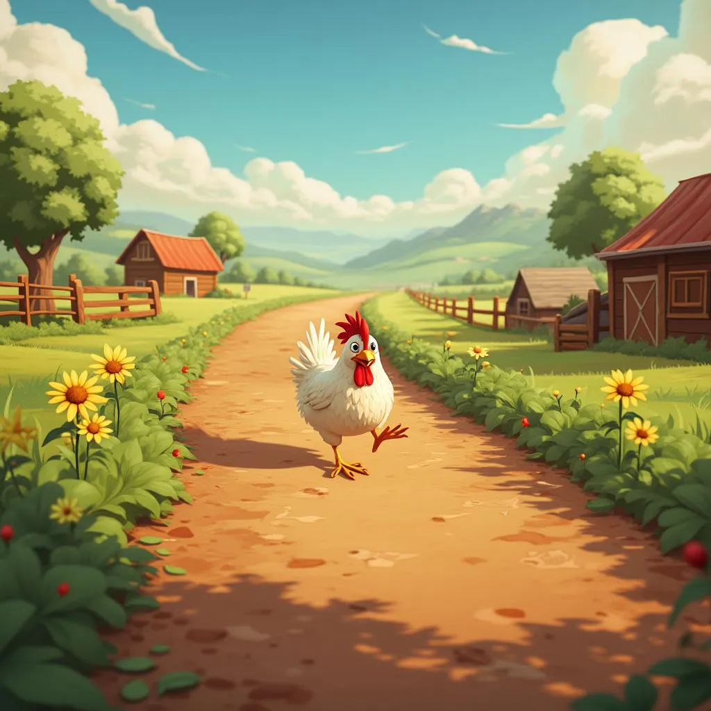 The 'Country Chicken Road' level design